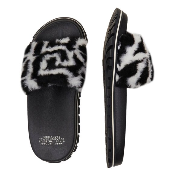 Marc Jacobs The Monogram Teddy Slide – Black/Ivory - Picture 2 of 11
